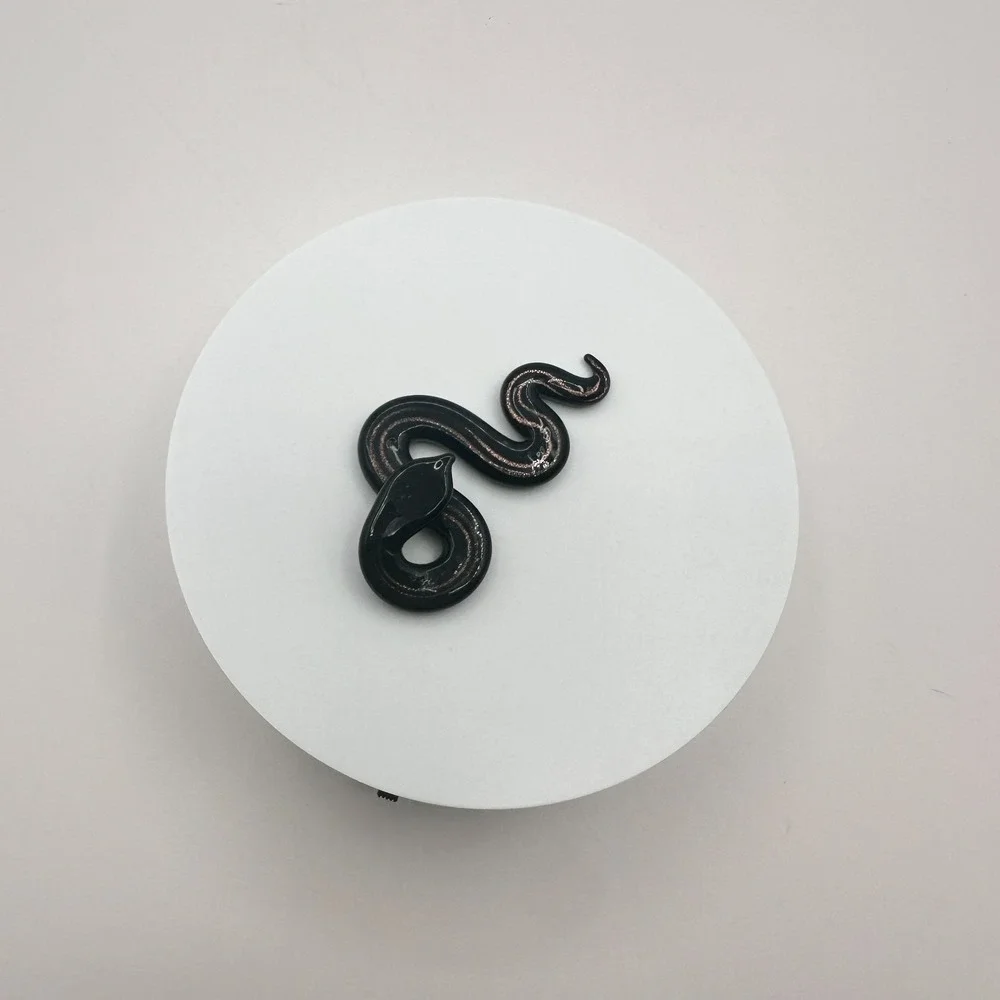Vintage 90s Black Snake Gold Swirl Art Deco Goth Home Decor Accessories